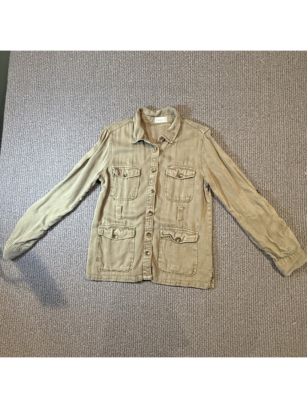 Altar’d State Anthropologie Army Green Tie Utility Jacket Medium Missing Belt - Picture 3 of 7